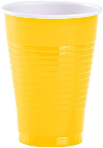 כוסות מסיבות פלסטיק - 12oz | סאנשיין צהוב | חבילה של 20